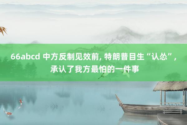 66abcd 中方反制见效前, 特朗普目生“认怂”, 承认了我方最怕的一件事